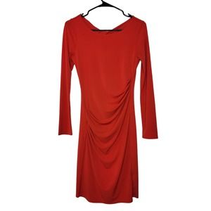 Velvet by Graham & Spencer Ruch Sheath Long Sleeve Knee Length Dress Size Small